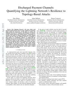 Discharged Payment Channels: Quantifying the Lightning Network's
  Resilience to Topology-Based Attacks