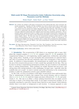 Multi-modal 3D Shape Reconstruction Under Calibration Uncertainty using
  Parametric Level Set Methods