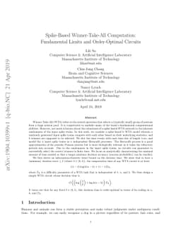 Spike-Based Winner-Take-All Computation: Fundamental Limits and
  Order-Optimal Circuits
