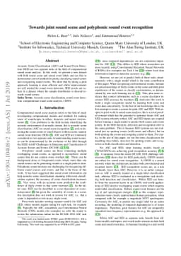 Towards joint sound scene and polyphonic sound event recognition