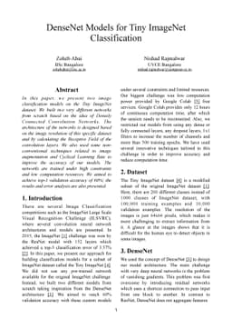 DenseNet Models for Tiny ImageNet Classification