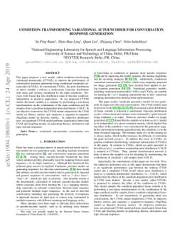 Condition-Transforming Variational AutoEncoder for Conversation Response
  Generation
