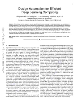 Design Automation for Efficient Deep Learning Computing