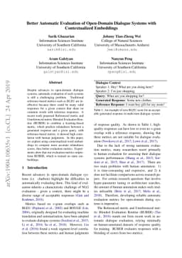 Better Automatic Evaluation of Open-Domain Dialogue Systems with
  Contextualized Embeddings
