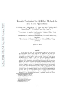 Towards Combining On-Off-Policy Methods for Real-World Applications