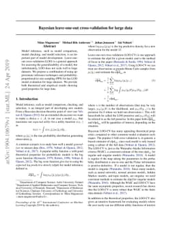 Bayesian leave-one-out cross-validation for large data