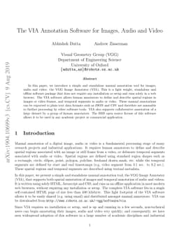 The VIA Annotation Software for Images, Audio and Video