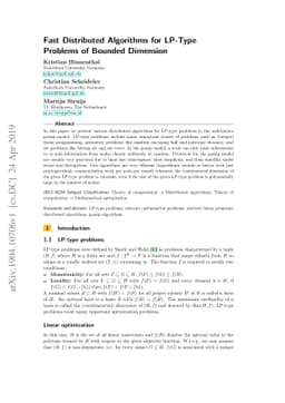 Fast Distributed Algorithms for LP-Type Problems of Bounded Dimension