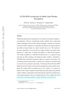 A CNN-RNN Architecture for Multi-Label Weather Recognition