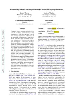 Generating Token-Level Explanations for Natural Language Inference