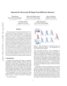 OperatorNet: Recovering 3D Shapes From Difference Operators