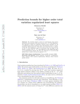 Prediction bounds for higher order total variation regularized least
  squares