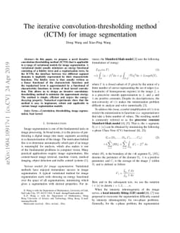 The iterative convolution-thresholding method (ICTM) for image
  segmentation