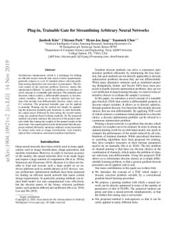 Plug-in, Trainable Gate for Streamlining Arbitrary Neural Networks