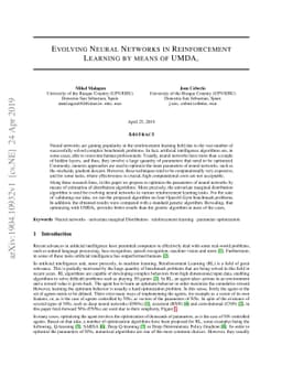 Evolving Neural Networks in Reinforcement Learning by means of UMDAc