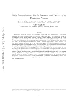 Noidy Conmunixatipn: On the Convergence of the Averaging Population
  Protocol
