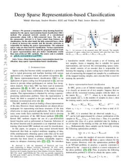 Deep Sparse Representation-based Classification
