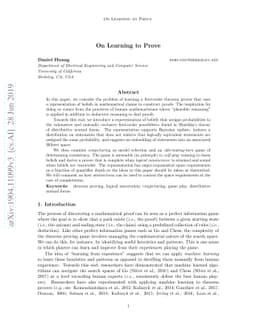 On Learning to Prove