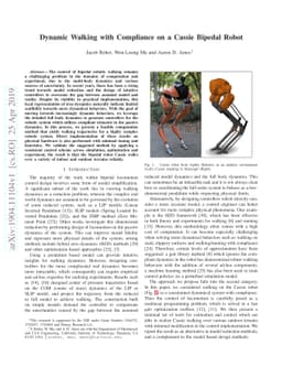 Dynamic Walking with Compliance on a Cassie Bipedal Robot