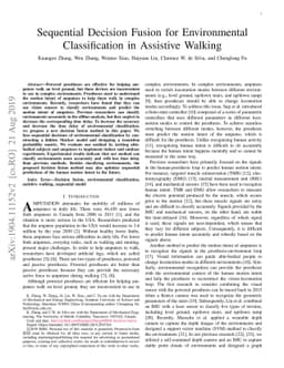 Sequential Decision Fusion for Environmental Classification in Assistive
  Walking