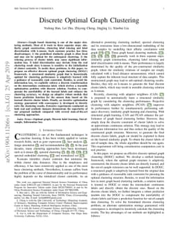 Discrete Optimal Graph Clustering