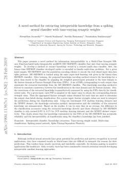 A novel method for extracting interpretable knowledge from a spiking
  neural classifier with time-varying synaptic weights