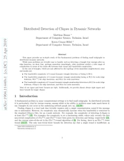 Distributed Detection of Cliques in Dynamic Networks