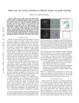 Radar-only ego-motion estimation in difficult settings via graph
  matching