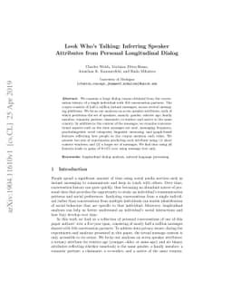 Look Who's Talking: Inferring Speaker Attributes from Personal
  Longitudinal Dialog