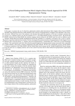 A Novel Orthogonal Direction Mesh Adaptive Direct Search Approach for
  SVM Hyperparameter Tuning