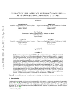Interactive user interface based on Convolutional Auto-encoders for
  annotating CT-scans