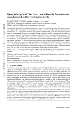 Using Sub-Optimal Plan Detection to Identify Commitment Abandonment in
  Discrete Environments