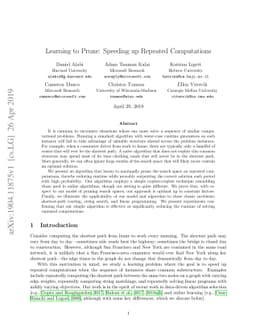 Learning to Prune: Speeding up Repeated Computations