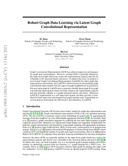 Robust Graph Data Learning via Latent Graph Convolutional Representation
