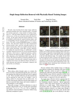 Single Image Reflection Removal with Physically-Based Training Images