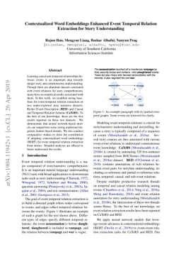 Contextualized Word Embeddings Enhanced Event Temporal Relation
  Extraction for Story Understanding