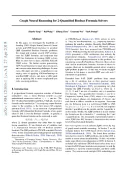 Graph Neural Reasoning for 2-Quantified Boolean Formula Solvers