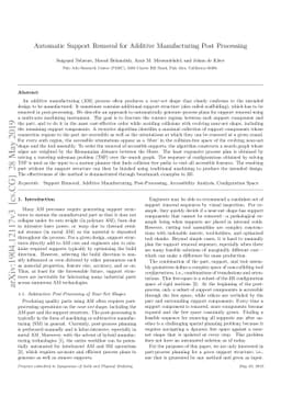 Automatic Support Removal for Additive Manufacturing Post Processing