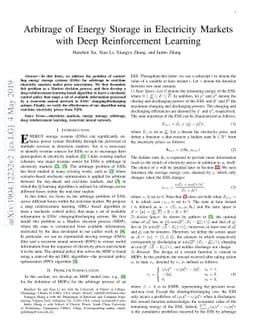 Arbitrage of Energy Storage in Electricity Markets with Deep
  Reinforcement Learning