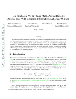 Non-Stochastic Multi-Player Multi-Armed Bandits: Optimal Rate With
  Collision Information, Sublinear Without