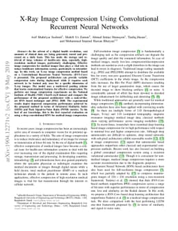 X-Ray Image Compression Using Convolutional Recurrent Neural Networks