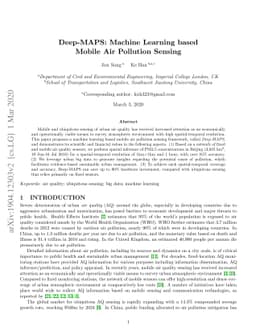 Deep-MAPS: Machine Learning based Mobile Air Pollution Sensing
