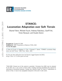 STANCE: Locomotion Adaptation over Soft Terrain