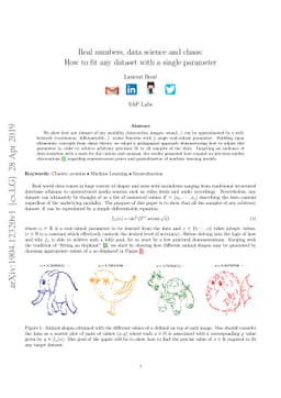 Real numbers, data science and chaos: How to fit any dataset with a
  single parameter