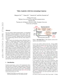 Video Analytics with Zero-streaming Cameras