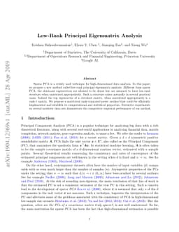 Low-Rank Principal Eigenmatrix Analysis