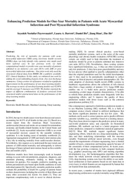 Enhancing Prediction Models for One-Year Mortality in Patients with
  Acute Myocardial Infarction and Post Myocardial Infarction Syndrome