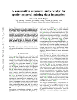 A convolution recurrent autoencoder for spatio-temporal missing data
  imputation