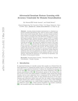 Adversarial Invariant Feature Learning with Accuracy Constraint for
  Domain Generalization