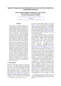 OpenKI: Integrating Open Information Extraction and Knowledge Bases with
  Relation Inference